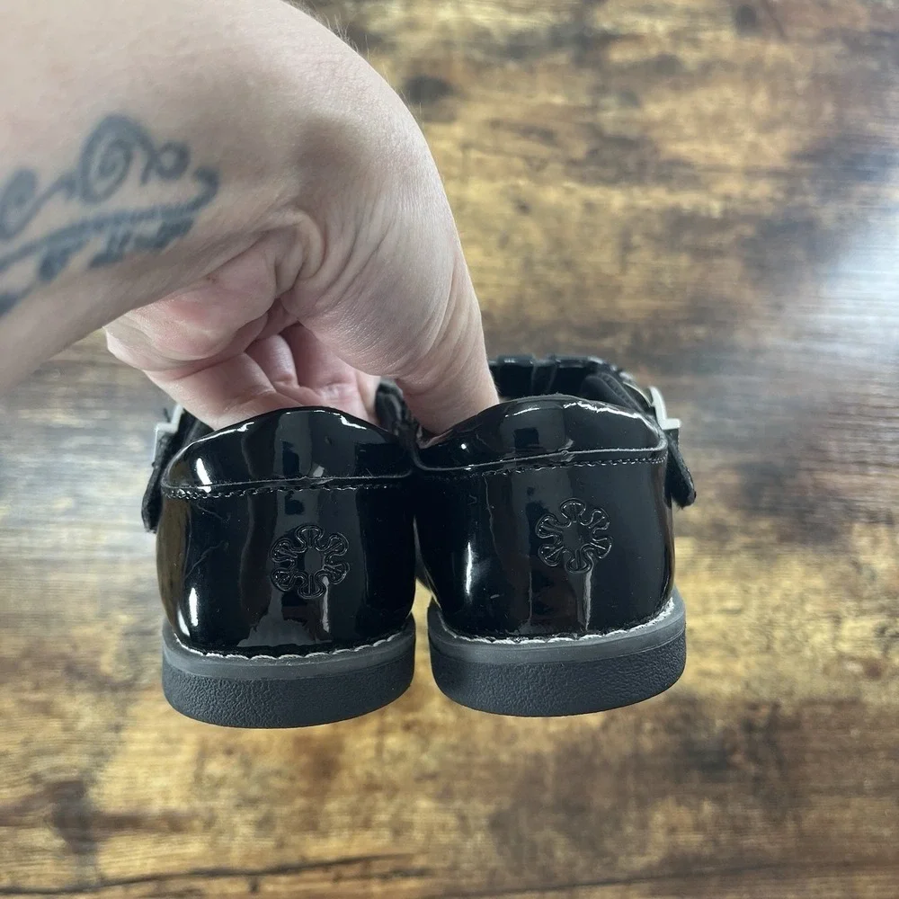 Stride Rite Girls Susie Mary Jane Loafers Black Patent Size 6.5W
